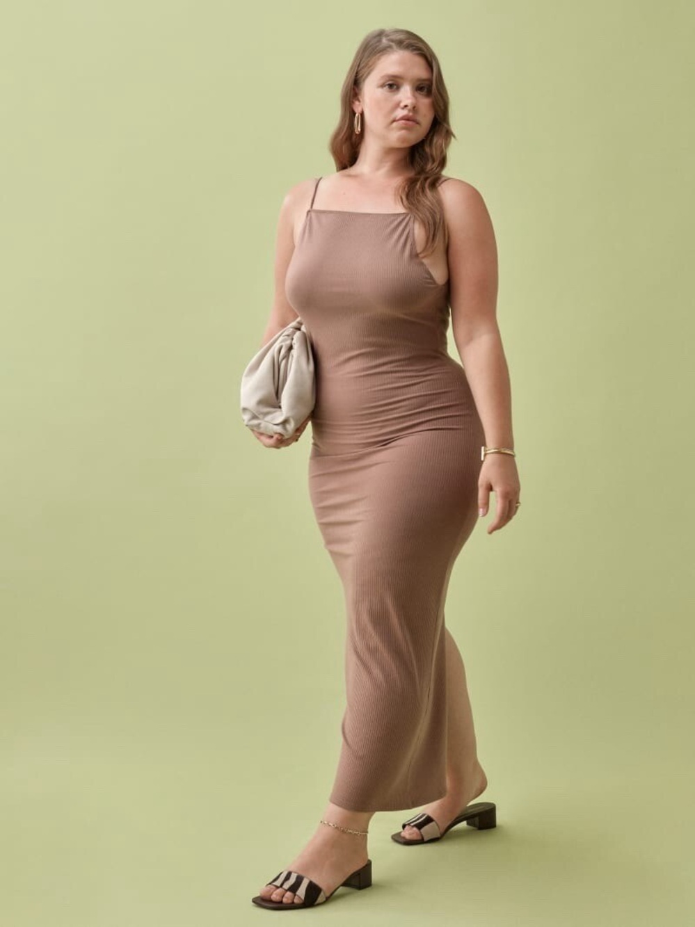 Reformation Linnett Dress, Clay, size XS